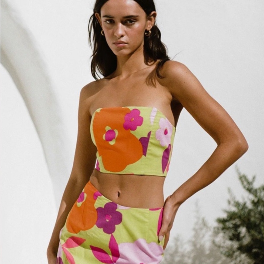 SABO Drea Top Lime Floral XS BNWT